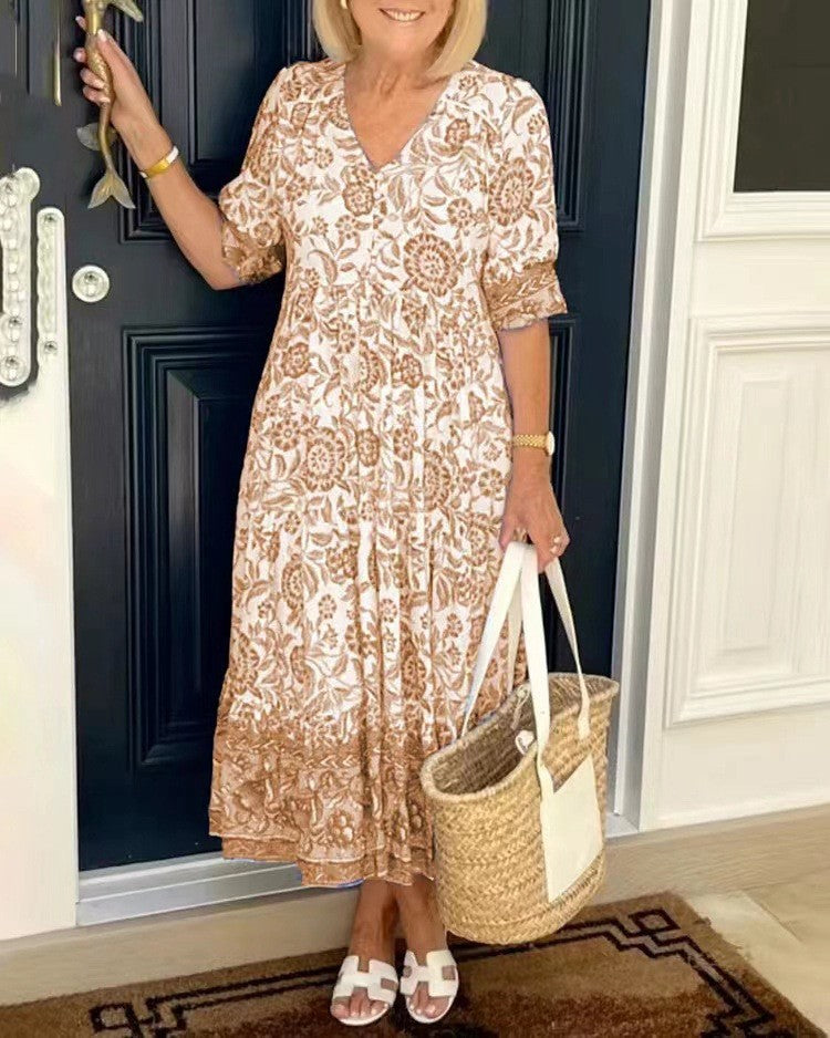 Candice | Elegante floral con escote en V