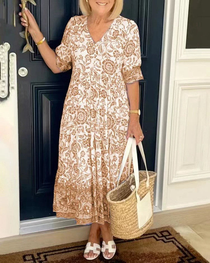 Candice | Elegante floral con escote en V