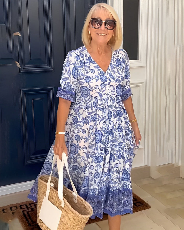 Candice | Elegante floral con escote en V