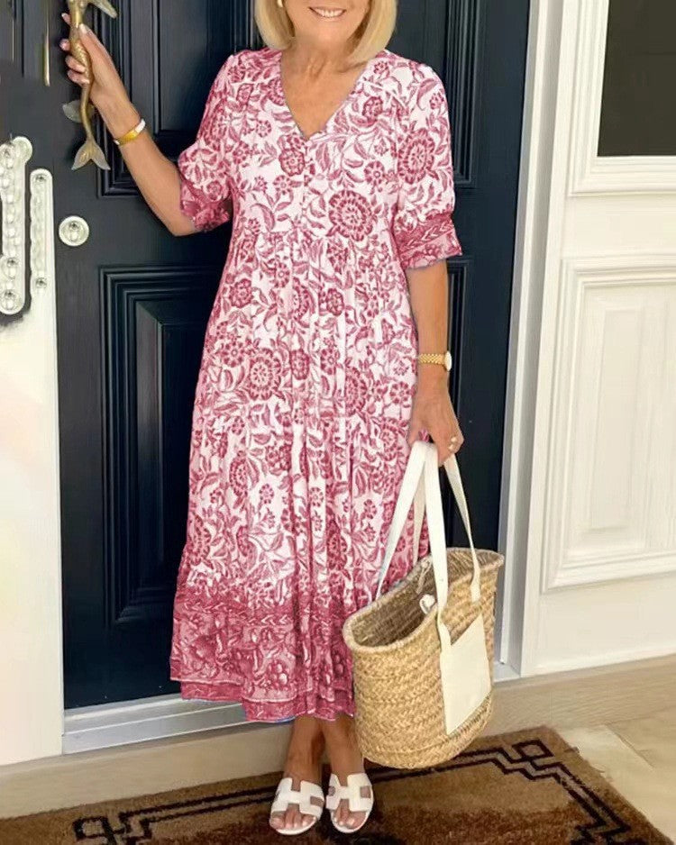 Candice | Elegante floral con escote en V