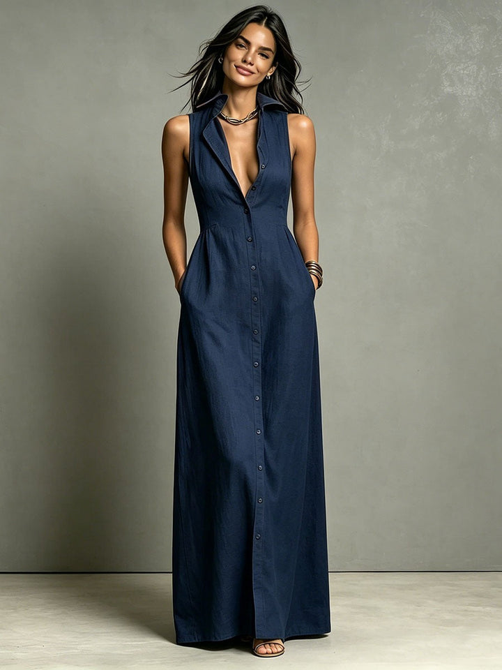 Alba | Vestido camisero de lino fluido