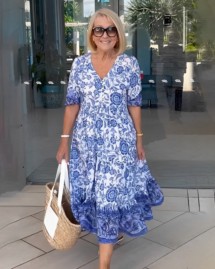 Candice | Elegante floral con escote en V