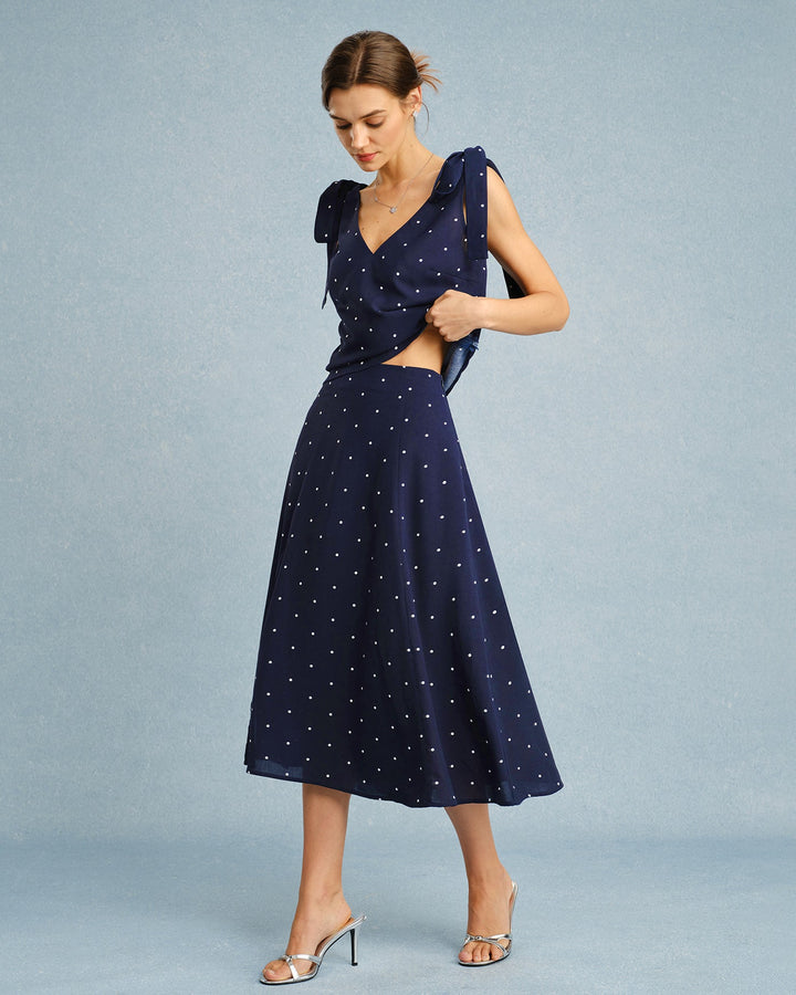 Serena | Falda midi con lunares