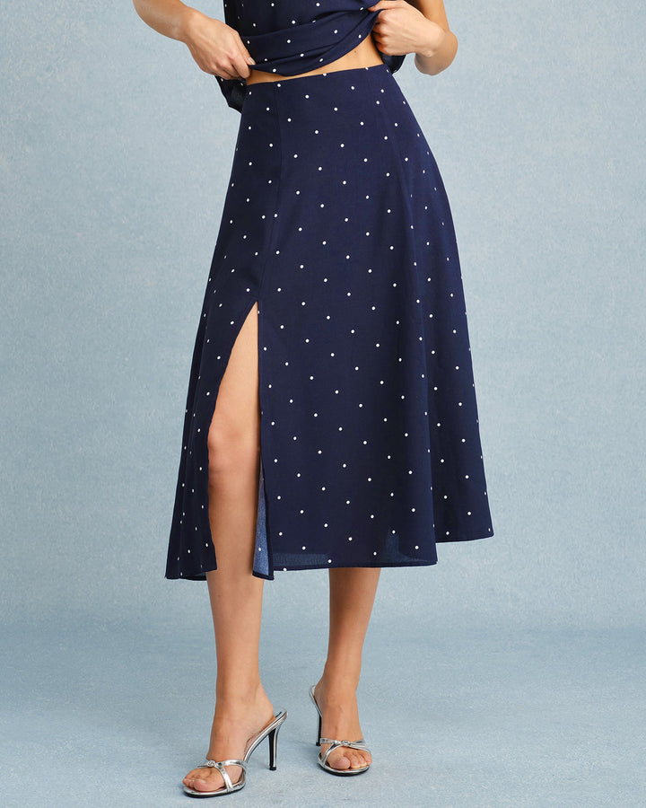 Serena | Falda midi con lunares